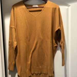 Dreamers mustard yellow v neck sweater